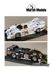 Marsh Models: Car scale model kit 1/43 scale - March 82G Chevrolet March Racing, Garretson Development Team sponsored by Landmark, Jensen, Michelob, Hawaiian Tropic #14, 29 - Jeff Wood (US) + Eje Elgh (SE) + Patrick Neve (BE), Bobby Rahal (US) + Skeeter McKitterick (US) + Jim Trueman (US) - 24 Hours Le Mans 1982 - photo-etched parts, resin parts, turned metal parts, water slide decals, white metal parts, other materials and assembly instructions