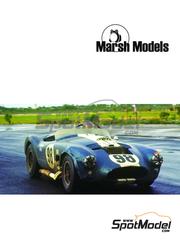 Marsh Models: Car scale model kit 1/43 scale - AC Cobra 427 "Flip-top" Shelby American Inc Team #98 - Ken Miles (US) - Nassau Tourist Trophy 1964 - photo-etched parts, resin parts, turned metal parts, water slide decals, white metal parts, other materials and assembly instructions