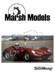 Marsh Models: Car scale model kit 1/43 scale - Maserati 200S #8, 12, 23, 24, 32, 62, 172, 200, 448 - John Fitch (US), Marcel Martin (FR) + Michel Dagorne (FR), Nino Vaccarella (IT), Jim Kimberly (US) + Pete Lovely (US), Jim Hall (US), Steve Baughman (US), Arch Means (US), Franco Bordoni (IT) - 12 Hours Sebring, 24 Hours Le Mans, Mille Miglia 1957, 1958, 1959, 1960 and 1961 - photo-etched parts, resin parts, turned metal parts, water slide decals, white metal parts, other materials and assembly instructions