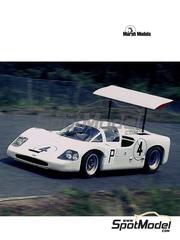 Marsh Models: Car scale model kit 1/43 scale - Chaparral 2F Chaparral Cars Team #1, 4, 6, 7, 8, 222 - Phil Hill (US) + Mike Spence (GB), Phil Hill (US) + Jim Hall (US), Bruce Jennings (US) + Robert Lyle 'Bob' Johnson (US), Phil Hill (US) + Hap Sharp (US) - Monza 1000 Kilometres, Nrburgring 1000 Kilometres, 12 Hours Sebring, 24 Hours Le Mans, Targa Florio, 6 Hours Brands Hatch, Spa 1000 Kilometres 1967 - photo-etched parts, resin parts, vacuum formed parts, water slide decals, white metal parts, other materials and assembly instructions