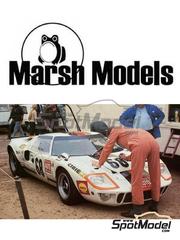 Marsh Models: Car scale model kit 1/43 scale - Ford GT40 Alan Mann Racing, IGFA German Racing Team sponsored by Deutsche Auto Zeitung #7, 9, 68 - Frank Gardner (AU) + Malcolm Guthrie (GB), Reinhold J�st (DE) + Helmut Kelleners (DE) - 24 Hours Le Mans, Watkins Glen 6 Hours 1969 - photo-etched parts, resin parts, turned metal parts, water slide decals, white metal parts, other materials and assembly instructions