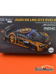 Meng Model: Car scale model kit 1/24 scale - Audi R8 LMS GT3 Evo II Absolute Racing Team sponsored by B-Quick #26 - Henk Kiks (TH) + Adisak Tangphuncharoen (TH) - TSS Thailand Super Series 2024 - paint masks, photo-etched parts, plastic parts, rubber parts, seatbelt fabric, water slide decals, assembly instructions and painting instructions