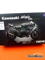 Meng Model: Motorbike scale model kit 1/9 scale - Kawasaki Ninja H2 - metal parts, photo-etched parts, plastic parts, rubber parts, water slide decals, other materials, assembly instructions and painting instructions