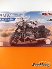 Meng Model: Maqueta de moto escala 1/9 - BMW R18 Classic - piezas de metal, fotograbados, piezas de plstico, piezas de goma, calcas de agua, otros materiales, manual de instrucciones e instrucciones de pintado
