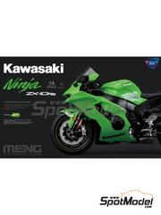 Meng Model: Motorbike scale model kit 1/9 scale - Kawasaki Ninja ZX-10RR (pre-painted) - metal parts, photo-etched parts, plastic parts, rubber parts, water slide decals, assembly instructions and painting instructions