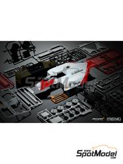 Meng Model: Car scale model kit 1/12 scale - McLaren Honda MP4/4 (Pre-colored edition) McLaren Racing Limited Team sponsored by Marlboro #11, 12 - Alain Prost (FR), Ayrton Senna da Silva (BR) - FIA Formula 1 World Championship 1988 - metal parts, paint masks, photo-etched parts, plastic parts, rubber parts, seatbelt fabric, turned metal parts, water slide decals, other materials, assembly instructions, painting instructions and does NOT include tobacco sponsor decals