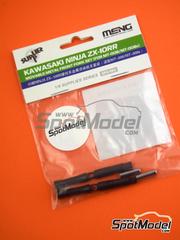 Meng Model: Front fork set 1/9 scale - Kawasaki Ninja ZX-10RR - turned metal parts - for Meng Model references MT-008 and MT-008s