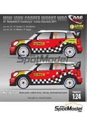 Mf-zone: Marking / livery 1/24 scale - Mini John Cooper Works WRC sponsored by BP #37, 52 - Daniel 'Dani' Sordo (ES) + Carlos del Barrio (ES), Kris Meeke (GB) + Paul Nagle (IE) - Catalunya Costa Dorada RACC Rally 2011 - resin parts, water slide decals and assembly instructions