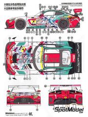 Miniature: Marking / livery 1/24 scale - Mercedes AMG GT3 Evo Good Smile Racing & UKYO Team sponsored by Sokudo Society #4 - Nobuteru Taniguchi (JP) + Tatsuya Kataoka (JP) - Autobacs Super GT 2024 - water slide decals and placement instructions - for Tamiya references TAM24345 and TAM24350