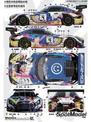 Miniature: Marking / livery 1/24 scale - Mercedes AMG GT3 Black Falcon Team sponsored by Good Smile, Promare #4 - Maro Rene Engel (DE) + Yelmer Buurman (NL) + Luca Stolz (DE) - Total 24 hours of Spa 2019 - water slide decals and placement instructions - for Tamiya references TAM24345 and TAM24350