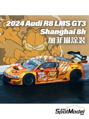 Miniature: Marking / livery 1/24 scale - Audi R8 LMS GT3 Evo II 33R Harmony Racing Team sponsored by "Garfield", Boost Logic #33 - Jason Loh (MY) + Xu Zhe Yu (CN) + Luo Kai Luo (CN) - Shanghai 8 Hours 2024 - water slide decals and placement instructions - for Meng Model references CS-009 and CS-011