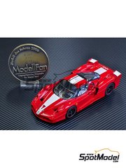 Model Factory Hiro: Transkit 1/24 scale - Ferrari FXX - photo-etched parts, resin parts, rubber parts, seatbelt fabric, vacuum formed parts, water slide decals, white metal parts, assembly instructions and painting instructions - for Tamiya references TAM24301 and TAM24302
