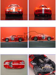 Model Factory Hiro: Car scale model kit 1/24 scale - Ferrari 250LM Ver. E  #14, 17 1968 and 1969