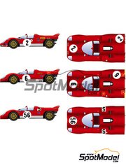 Model Factory Hiro: Car scale model kit 1/24 scale - Ferrari 512 S Short Tail ver. B #2, 6, 56 - Targa Florio 1970