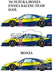 Model Factory Hiro: Car scale model kit 1/24 scale - Ferrari F40 Igol #27, 28 - Suzuka 1996