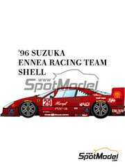 Model Factory Hiro: Car scale model kit 1/24 scale - Ferrari F40 Shell #29 - Suzuka 1996