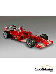 Model Factory Hiro: Car scale model kit 1/20 scale - Ferrari F2004 Scuderia Ferrari Team sponsored by Vodafone Marlboro #1, 2 - Michael Schumacher (DE), Rubens Barrichello (BR) - San Marino Formula 1 Grand Prix 2004