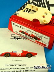 Model Factory Hiro: Car scale model kit 1/24 scale - Alfa Romeo Tipo 33 #192, 170, 200 - Targa Florio 1967