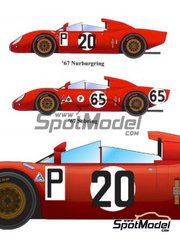 Model Factory Hiro: Car scale model kit 1/24 scale - Alfa Romeo Tipo 33 #20, 21, 65, 66 - N�rburgring 1000 Kilometres, 12 Hours Sebring 1966 and 1967 - multimaterial kit