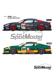 Model Factory Hiro: Car scale model kit 1/24 scale - Aston Martin DBR9 Modena - Scuderia Italia Team #59, 100 - 24 Hours Le Mans 2007 - photo-etched parts, resin parts, rubber parts, vacuum formed parts, water slide decals and assembly instructions