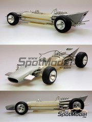 Model Factory Hiro: Car scale model kit 1/20 scale - Lotus 49B #9 - Graham Hill (GB) - Monaco Formula 1 Grand Prix 1968