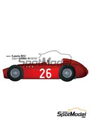 Model Factory Hiro: Car scale model kit 1/20 scale - Lancia D50 #26 - Eugenio Castellotti (IT), Alberto Ascari (IT) - Monaco Formula 1 Grand Prix 1955 - photo-etched parts, rubber parts, turned metal parts, vacuum formed parts, water slide decals, white metal parts and assembly instructions