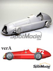 Model Factory Hiro: Car scale model kit 1/20 scale - Alfa Romeo Tipo 159 Alfetta #22, 24 - Juan Manuel Fangio (AR), Felice Bonetto (IT) - Spanish Formula 1 Grand Prix 1951 - photo-etched parts, resin parts, rubber parts, seatbelt fabric, turned metal parts, water slide decals, white metal parts, assembly instructions and painting instructions
