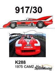 Model Factory Hiro: Car scale model kit 1/24 scale - Porsche 917/30 sponsored by CAM2 #6 - Mark Donohue (US) 1975