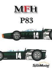 Model Factory Hiro: Car scale model kit 1/20 scale - BRM P83 #9, 14 - Sir John Young 'Jackie' Stewart (GB) - Belgian Formula 1 Grand Prix 1967
