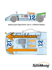 Model Factory Hiro: Car scale model kit 1/24 scale - Porsche 908/03 sponsored by Gulf #12 - Joseph 'Jo' Siffert (CH) + Brian Redman (GB) - Targa Florio 1970 - photo-etched parts, resin parts, rubber parts, turned metal parts, water slide decals, white metal parts and assembly instructions