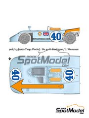 Model Factory Hiro: Car scale model kit 1/24 scale - Porsche 908/03 sponsored by Gulf #40 - Pedro Rodriguez (MX) + Leo Kinnunen (FI) - Targa Florio 1970 - Multimaterial kit