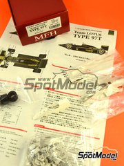 Model Factory Hiro: Car scale model kit 1/43 scale - Lotus Renault 97T Lotus Team sponsored by John Player Special #11, 12 - Ayrton Senna da Silva (BR), Elio de Angelis (IT) - Belgian Formula 1 Grand Prix 1985 - multimaterial kit image