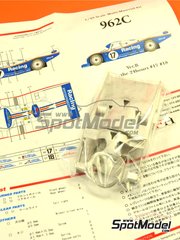 Model Factory Hiro: Car scale model kit 1/43 scale - Porsche 962C sponsored by Rothmans #17, 18 - Derek Bell (GB) + Hans-Joachim Stuck (DE) + Alvah Robert 'Al' Holbert (US), Jochen Mass (DE) + Robert 'Bob' Wollek (FR) + Vern Schuppan (AU) - 24 Hours Le Mans 1987 - multimaterial kit image