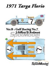 Model Factory Hiro: Car scale model kit 1/24 scale - Porsche 908/03 sponsored by Gulf #7 - Joseph 'Jo' Siffert (CH) + Brian Redman (GB) - Targa Florio 1971 - Multimaterial kit