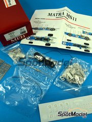 Model Factory Hiro: Car scale model kit 1/43 scale - Matra MS11 Equipe Matra Team sponsored by ELF #17 - Jean-Pierre Beltoise (FR) - Dutch Formula 1 Grand Prix 1968 - Multimaterial kit