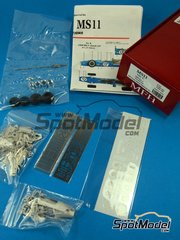Model Factory Hiro: Car scale model kit 1/43 scale - Matra MS11 Equipe Matra Team sponsored by ELF #6 - Jean-Pierre Beltoise (FR) - French Formula 1 Grand Prix 1968 - metal parts, photo-etched parts, rubber parts, turned metal parts, vacuum formed parts, water slide decals, white metal parts and assembly instructions