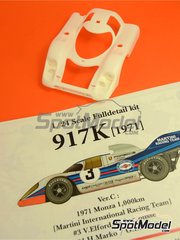 Model Factory Hiro: Car scale model kit 1/24 scale - Porsche 917K sponsored by Martini #3, 4 - Vic Elford (GB) + G&eacute;rard Larrousse (FR), Helmut Marko (AT) + Gijs van Lennep (NL) - Monza 1000 Kilometres 1971 - multimaterial kit image