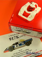 Model Factory Hiro: Car scale model kit 1/24 scale - Porsche 917K sponsored by Martini #8, 9 - Vic Elford (GB) + Brian Redman (GB), G&eacute;rard Larrousse (FR) + Gijs van Lennep (NL) - 1000 Kms Brands Hatch 1971 - multimaterial kit image