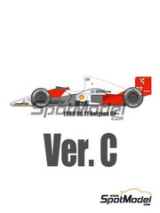 Model Factory Hiro: Car scale model kit 1/12 scale - McLaren Honda MP4/5B #27, 28 - Belgian Formula 1 Grand Prix 1990 - CNC metal parts, metal parts, photo-etched parts, resin parts, rubber parts, seatbelt fabric, turned metal parts, water slide decals, white metal parts, other materials, assembly instructions and painting instructions