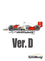 Model Factory Hiro: Car scale model kit 1/12 scale - McLaren Honda MP4/5B #27, 28 - Japanese Formula 1 Grand Prix 1990 - CNC metal parts, metal parts, photo-etched parts, resin parts, rubber parts, seatbelt fabric, turned metal parts, water slide decals, white metal parts, other materials, assembly instructions and painting instructions
