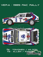 Model Factory Hiro: Car scale model kit 1/12 scale - Lancia Delta S4 sponsored by Martini #6 - Henri Toivonen (FI) + Malcolm Wilson (GB), Markku Aln (FI) + Ilkka Kivimki (FI) - Great Britain RAC Rally 1985