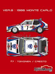Model Factory Hiro: Car scale model kit 1/12 scale - Lancia Delta S4 sponsored by Martini #7 - Henri Toivonen (FI) + Sergio Cresto (US) 1986 image