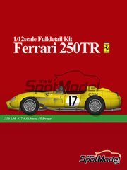 Model Factory Hiro: Car scale model kit 1/12 scale - Ferrari 250TR #17 - Alfonso Gomez-Mena (CU) + Piero Drogo (IT) - 24 Hours Le Mans 1958 - CNC metal parts, metal parts, photo-etched parts, resin parts, rubber parts, turned metal parts, vacuum formed parts, water slide decals, white metal parts and assembly instructions image