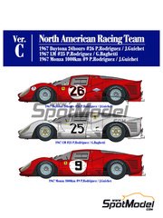 Model Factory Hiro: Car scale model kit 1/12 scale - Ferrari 412P North American Racing Team #9, 25, 26 1967 image