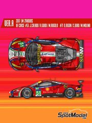Model Factory Hiro: Car scale model kit 1/12 scale - Ferrari 488 GTE sponsored by AF Corse #51, 71 - 24 Hours Le Mans 2017 - photo-etched parts, resin parts, rubber parts, vacuum formed parts, water slide decals, white metal parts, assembly instructions and painting instructions image