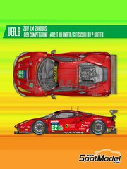 Model Factory Hiro: Car scale model kit 1/24 scale - Ferrari 488 GTE Risi Competizione Team #82 - Pierre Kaffer (DE) + Toni Vilander (FI) + Giancarlo Fisichella (IT) 2017 - photo-etched parts, resin parts, rubber parts, water slide decals, white metal parts, assembly instructions and painting instructions