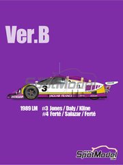 Model Factory Hiro: Car scale model kit 1/24 scale - Jaguar XJR-9 LM Silk Cut Works Team #3, 4 - Derek Daly (IE) + Jeff Kline (US) + Davy Jones (US), Alain Fert&eacute; (FR) + Eliseo Salazar (CL) + Michel Fert&eacute; (FR) - 24 Hours Le Mans 1989 - photo-etched parts, resin parts, rubber parts, seatbelt fabric, vacuum formed parts, water slide decals, white metal parts, assembly instructions and painting instructions image