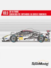 Model Factory Hiro: Car scale model kit 1/24 scale - Ferrari 488 GTE Scuderia Corsa Team sponsored by Weather Tech #62 - Cooper MacNeil (US) + Townsend Bell (US) + Bill "William" Sweedler (US) - 24 Hours Le Mans 2017 - photo-etched parts, resin parts, rubber parts, water slide decals, white metal parts, assembly instructions and painting instructions