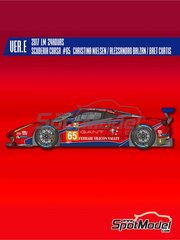 Model Factory Hiro: Car scale model kit 1/24 scale - Ferrari 488 GTE Scuderia Corsa Team sponsored by Gant #65 - Christina Nielsen (DK) + Alessandro Balzan (IT) + Bret Curtis (US) - 24 Hours Le Mans 2017 - photo-etched parts, resin parts, rubber parts, seatbelt fabric, water slide decals, white metal parts, assembly instructions and painting instructions