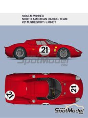 Model Factory Hiro: Car scale model kit 1/12 scale - Ferrari 250LM North American Racing (N.A.R.T.) Team #21 - Masten Gregory (US) + Jochen Rindt (AT) - 24 Hours Le Mans 1965 - metal parts, photo-etched parts, resin parts, rubber parts, turned metal parts, vacuum formed parts, water slide decals, white metal parts, other materials, assembly instructions and painting instructions image
